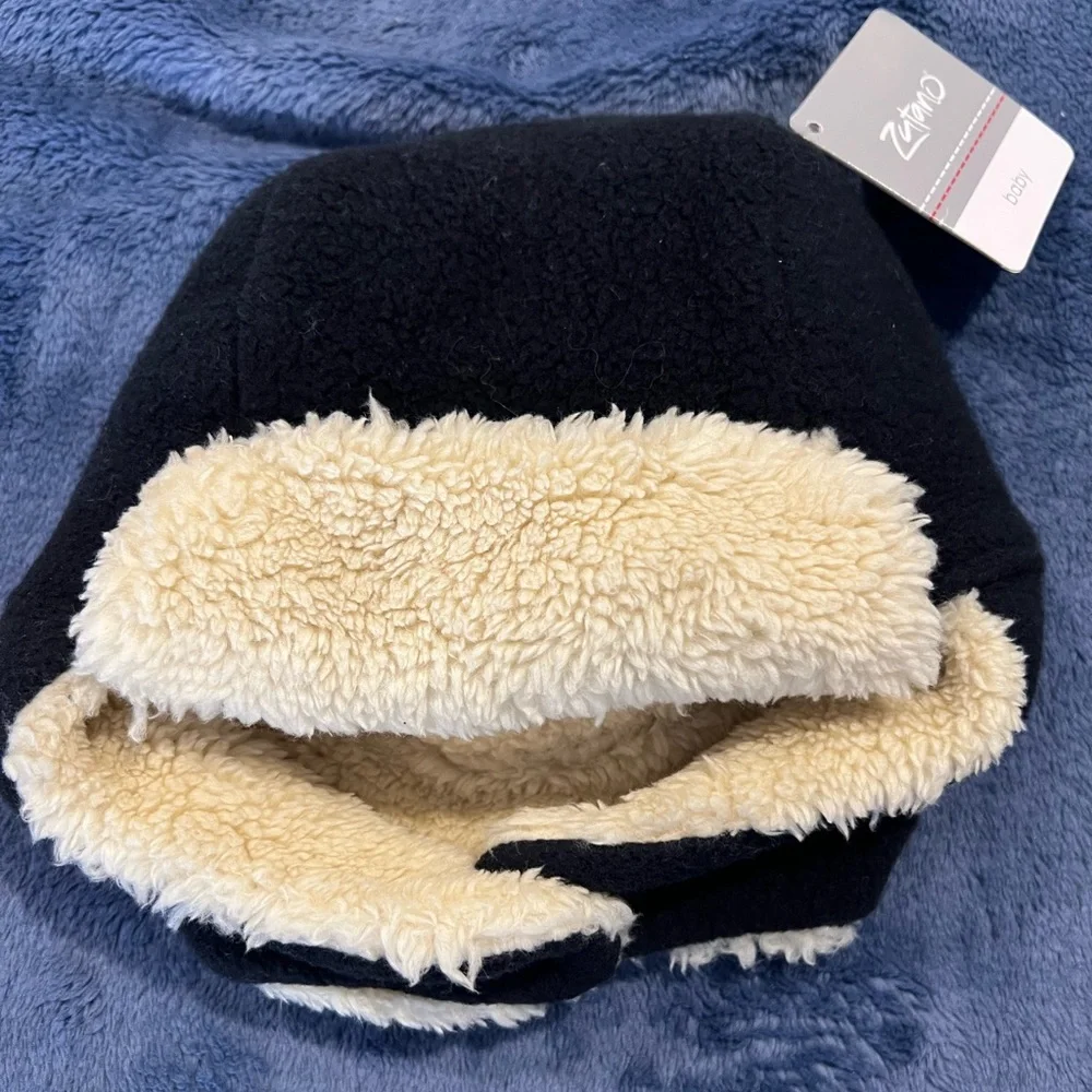 Zutano Infant fleece furry trapper winter hat - Picture 4 of 5